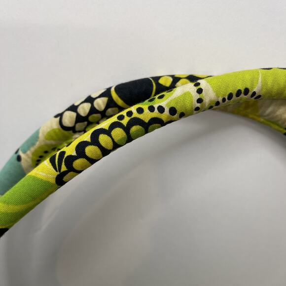 Vera Bradley Eloise Satchel Shoulder Bag Limes Up Pattern Green Blue Kiss Lock - Picture 6 of 16